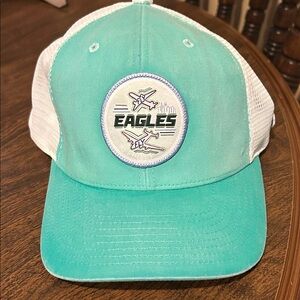 Teal and White Eagles Fly Trucker Hat